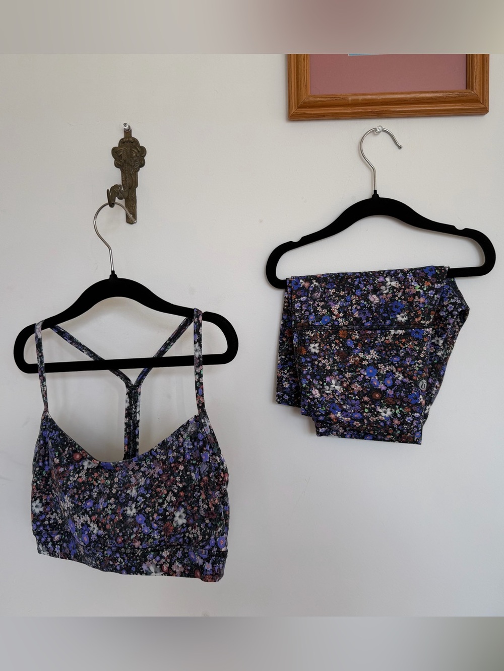 lululemon athletica Purple Floral Sports Bra & High-Waist Shorts Set